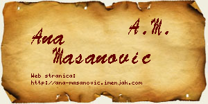 Ana Mašanović vizit kartica
